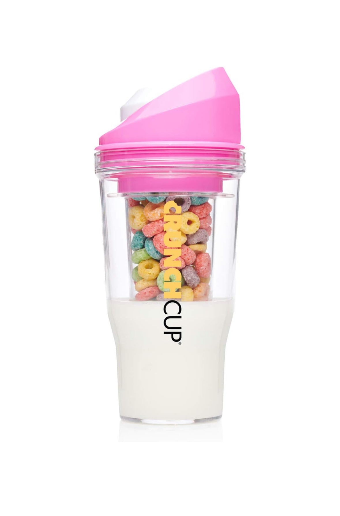 Pink - Portable Plastic Cereal Cups for Breakfast On the Go