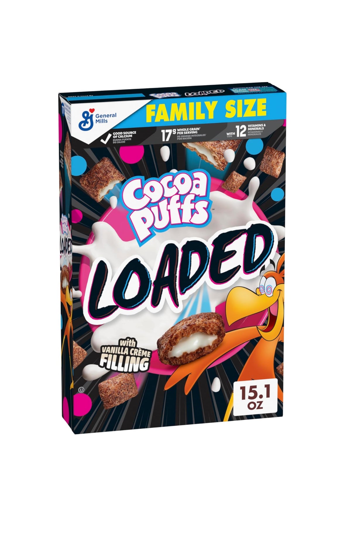 Cocoa Puffs Loaded Cereal, Chocolatey Cereal With Artificially Flavored Vanilla Crème Filling