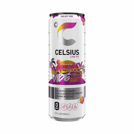 CELSIUS Sparkling Galaxy Vibe, Functional Essential Energy Drink 12 Fl Oz