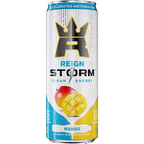 REIGN Storm, Mango, Fitness & Wellness Energy Drink, 12 Fl Oz