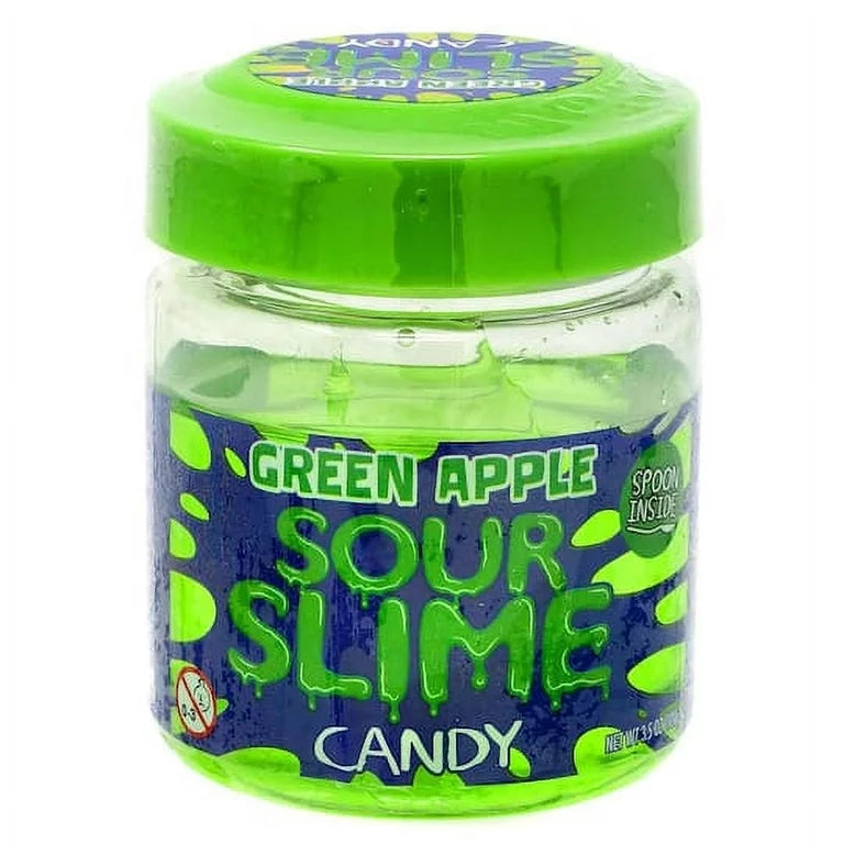 Sour Slime Candy, Sour Green Apple Flavor, 3.5 Ounce Jar