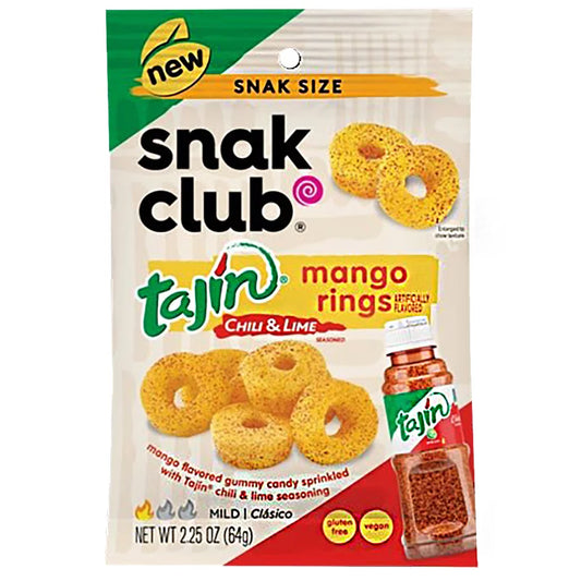 Snak Club Tajin Mango Rings, Chili & Lime Sweet and Spicy Gummy