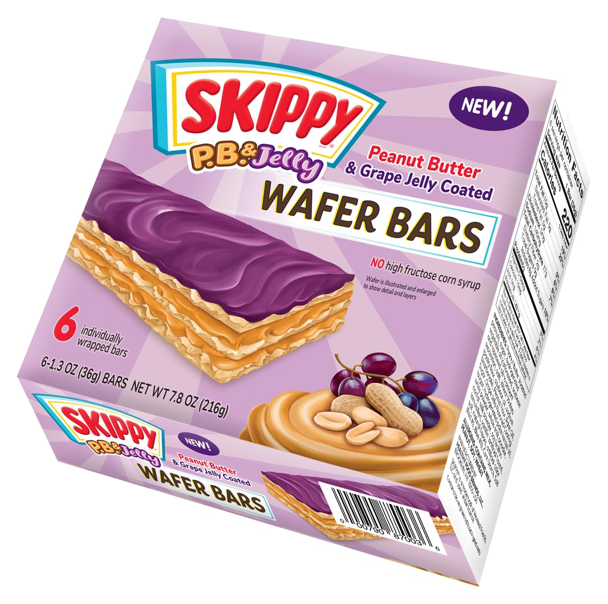 SKIPPY P.B. & Jelly Peanut Butter And Grape Jelly Coated Wafer