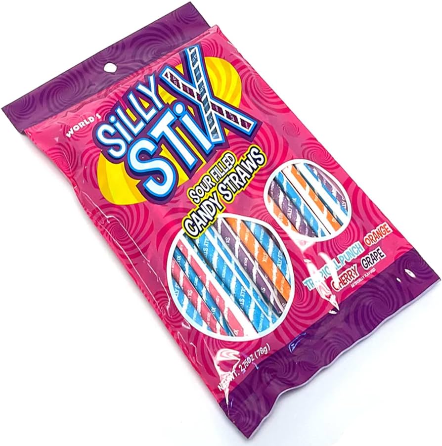 Silly Stix Sour Filled Candy Straws - 2.75 oz