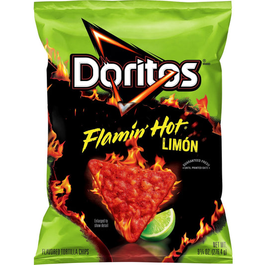 Doritos Flamin' Hot Limon Flavored Tortilla Chips, 9.25 oz