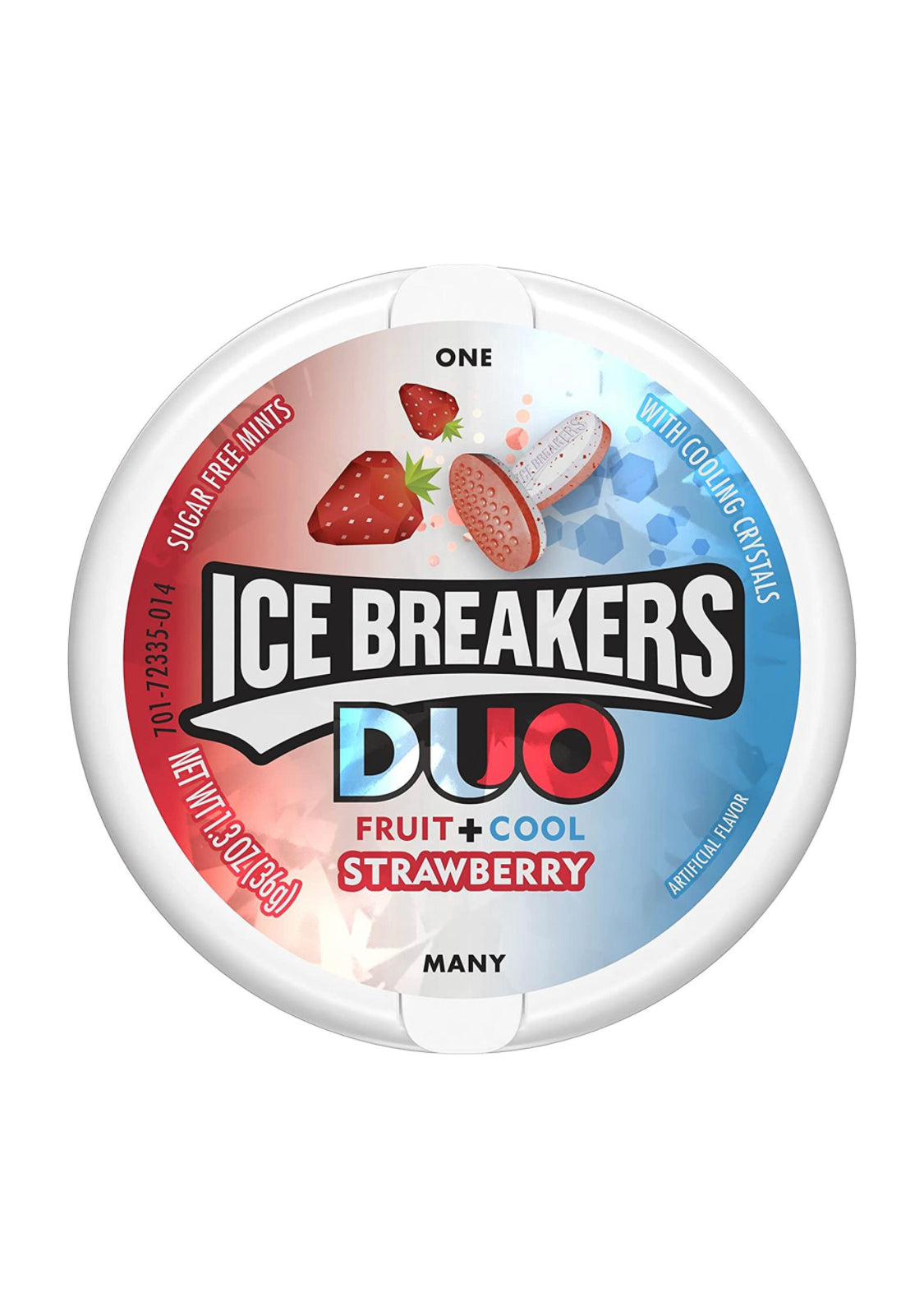 ICE BREAKERS DUO Strawberry Flavored Sugar Free Breath Mints, 1.3 oz