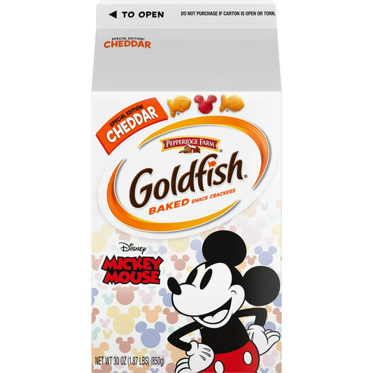 Goldfish Special Edition Disney Mickey Mouse Cheddar Crackers, Snack Crackers, 3