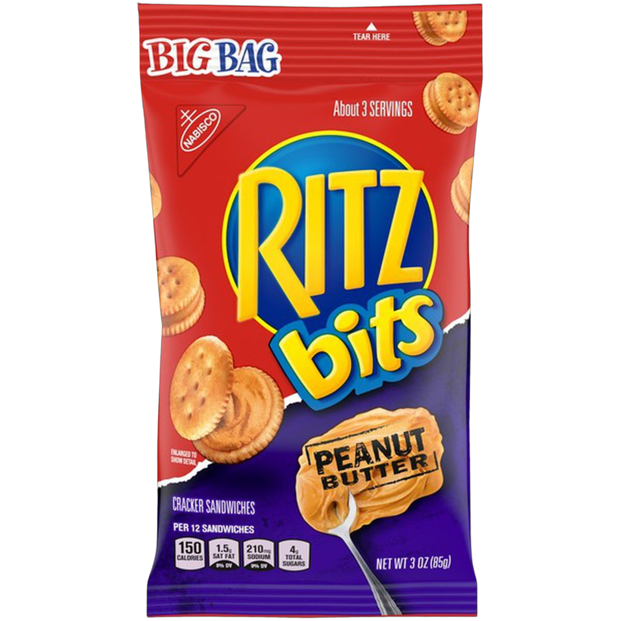 Ritz Bits Peanut Butter Cracker Sandwiches - Big Bag, 3 Oz