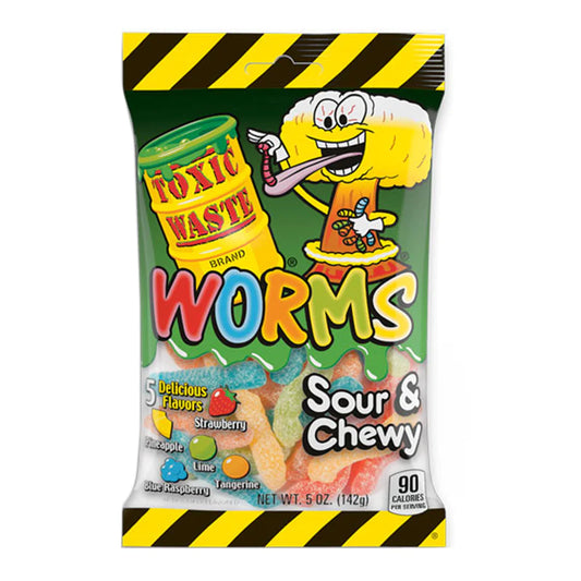 Toxic waste Sour chewy worms 5 oz