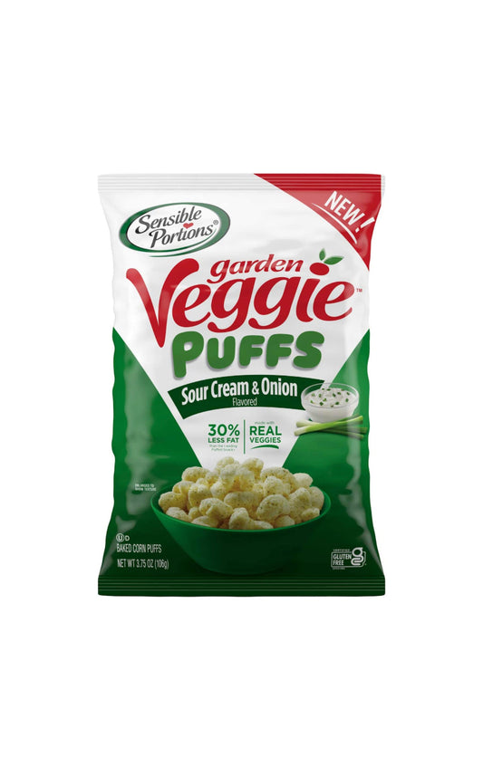 Sensible Portions Garden Veggie Puffs, Sour Cream & Onion, 3.75 oz