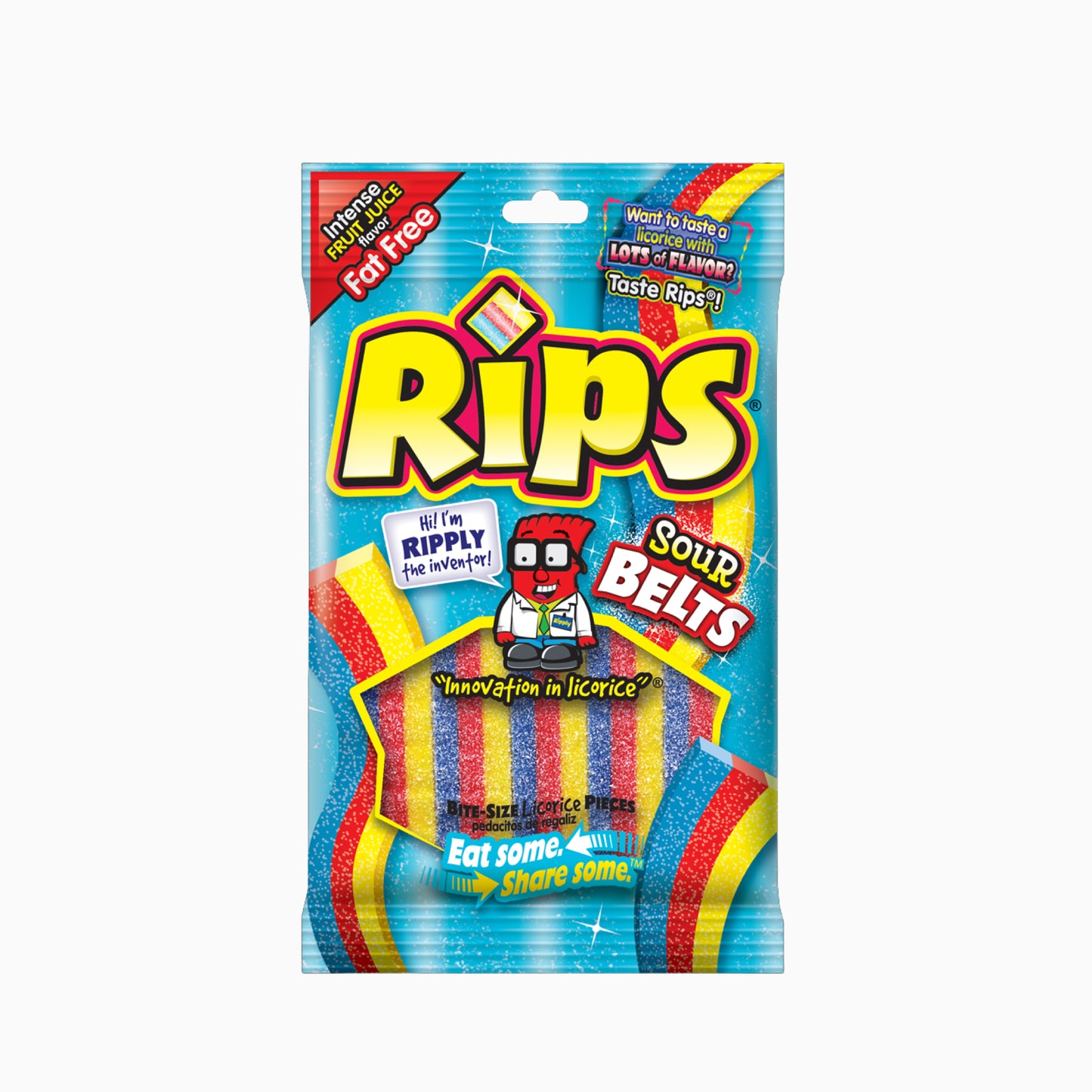 Rips Sour Belts Candy, 3.5 Ounce