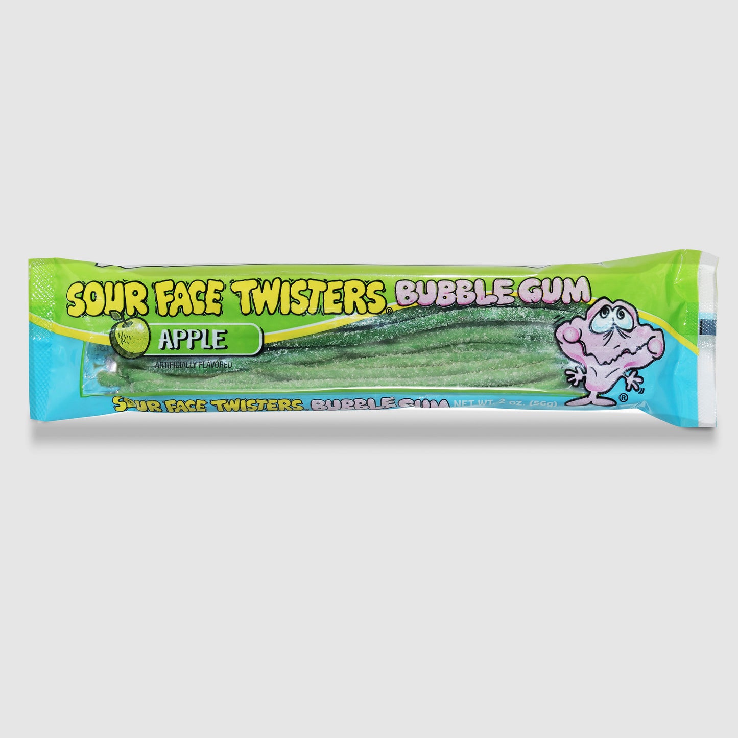 Sour Bubble Gum Straws - Green Apple